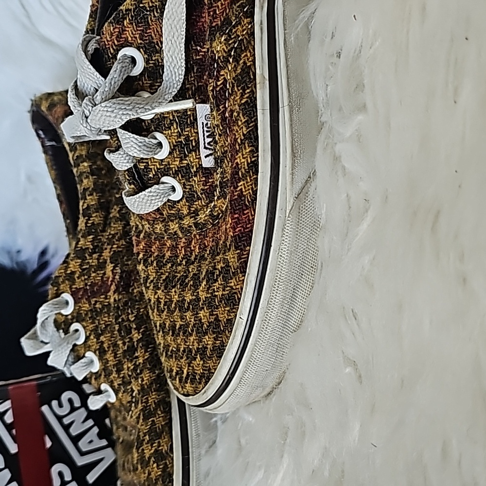 Vans Espresso Brown Era Wool Plaid Tweed Houndstooth | Womens | Sz 7 | Pre-Owned
